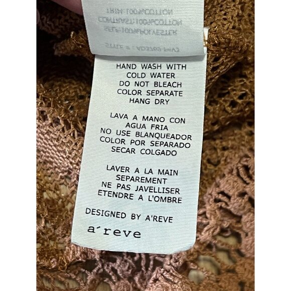 A'REVE ANTHROPOLOGIE Size Medium Crochet Lace Dress Bohemian Boho Designer Hippi - Picture 10 of 13